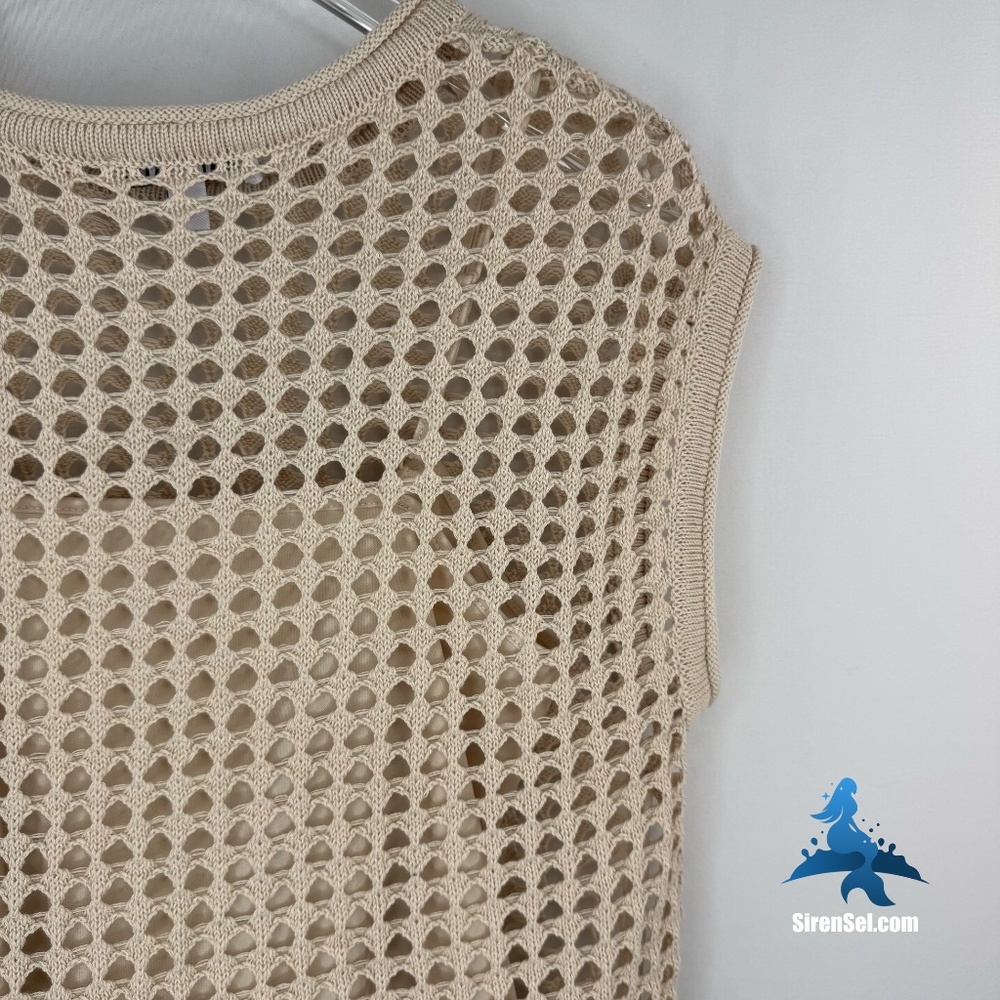 1271 NWT STEVE MADDEN Crochet Top – Small – Beige - Picture 12 of 16